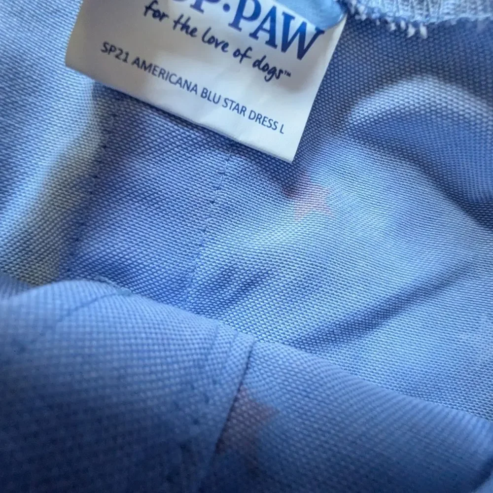 Top Paw Blue Star Dog Dress Large – Americana Patriotic Stars 4th of July